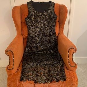 Beautiful lined dress with lace overlay